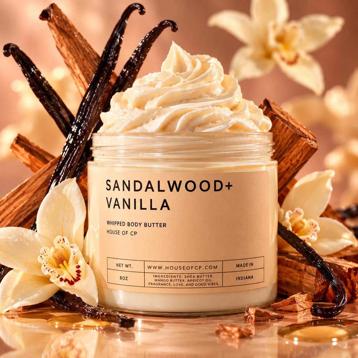 Sandalwood + Vanilla Whipped Body Butter